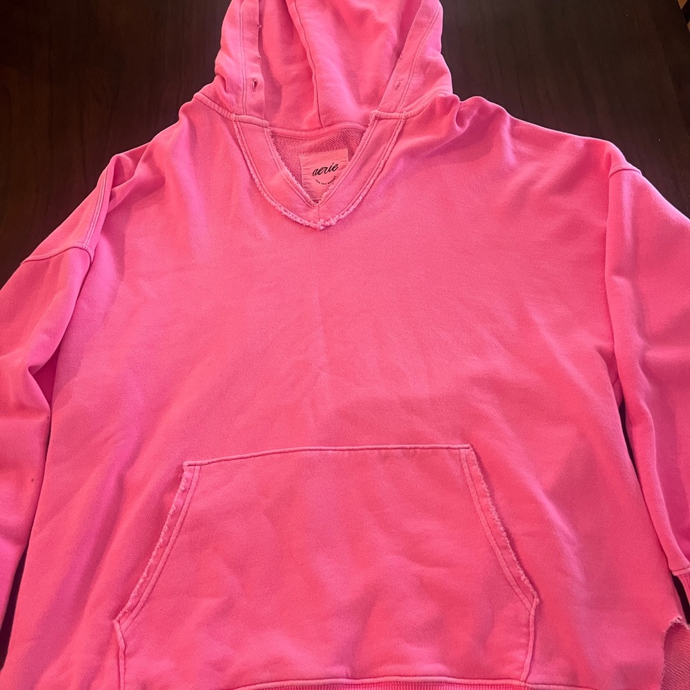 Aerie V-Neck Pink Sweatshirt
